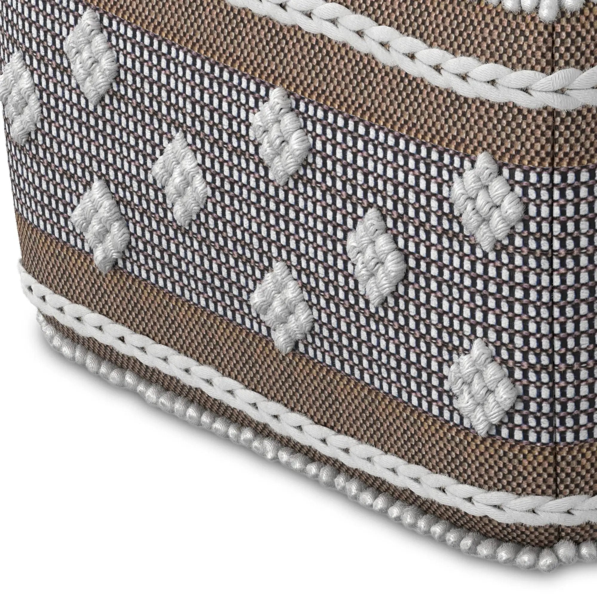 Mapleton - Outdoor / Indoor Pouf - Beige Gray / White by HouseOfZazla