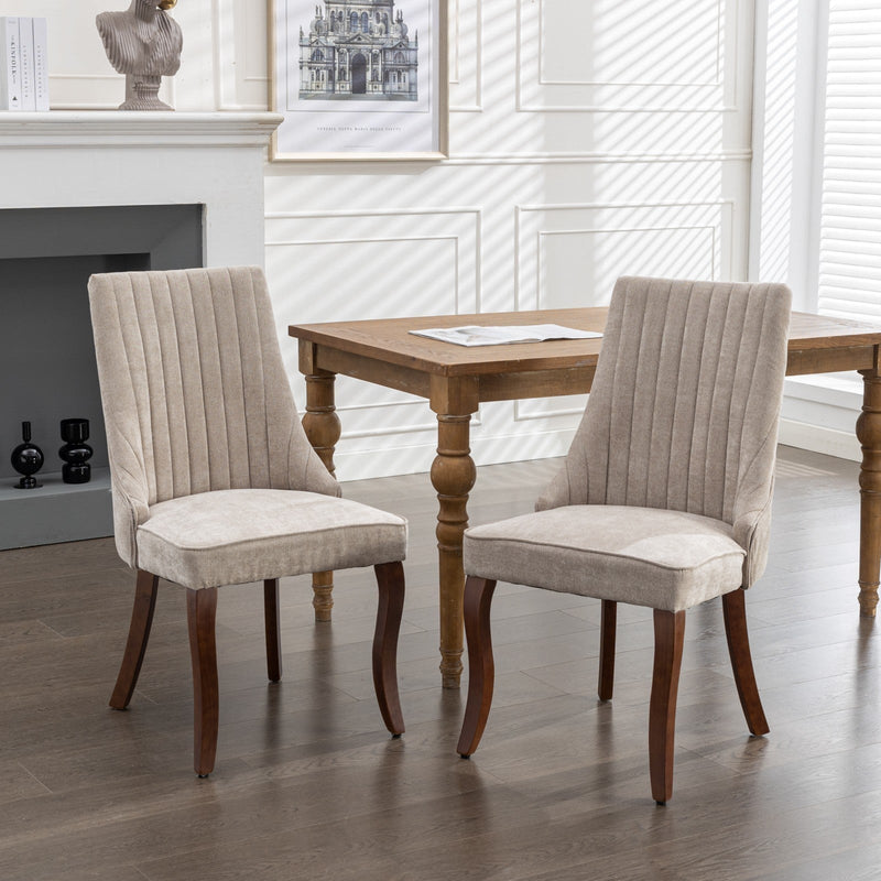 Set of 2 Rayon Cloth Flocking Linen Dining Chairs by BLAKHOM
