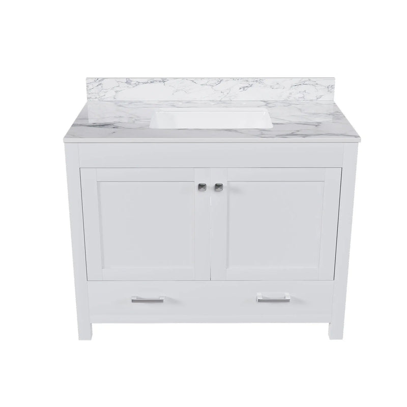 43" Bathroom Vanity Multi Functional Cabinet - White by Unique Piece Furniture