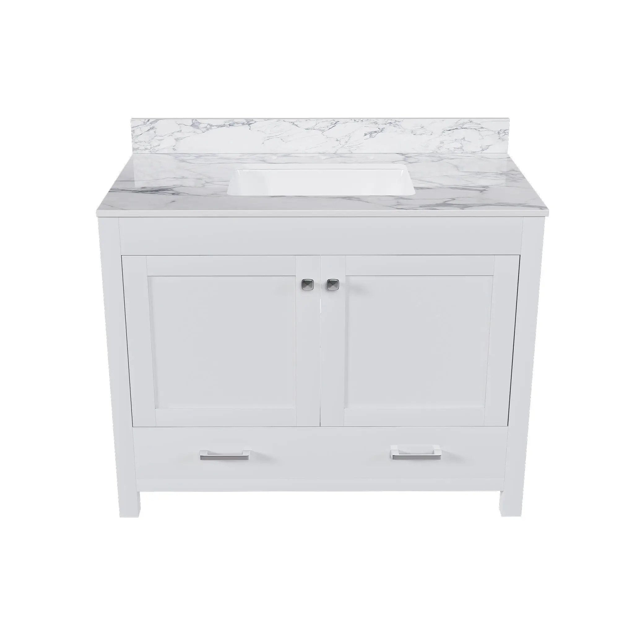 43" Bathroom Vanity Multi Functional Cabinet - White by HouseOfZazla
