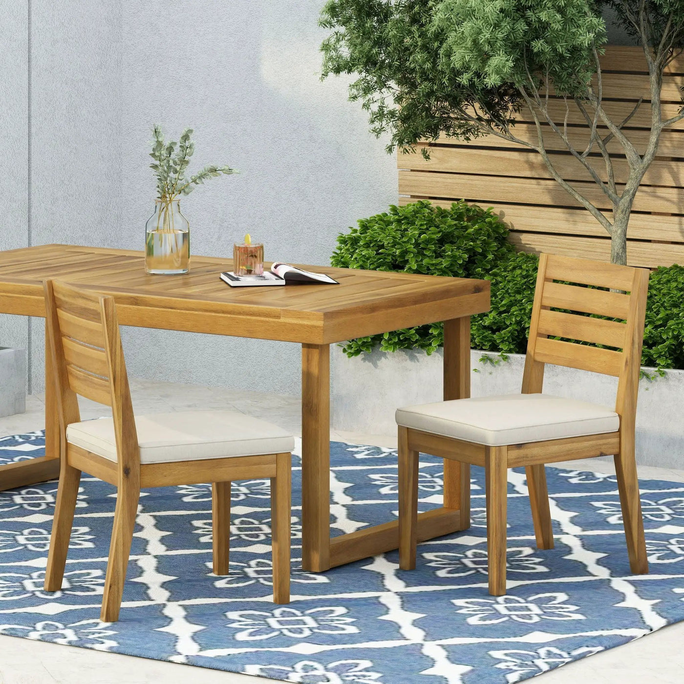 Outdoor Armless Dining Chair With Cushions by HouseOfZazla