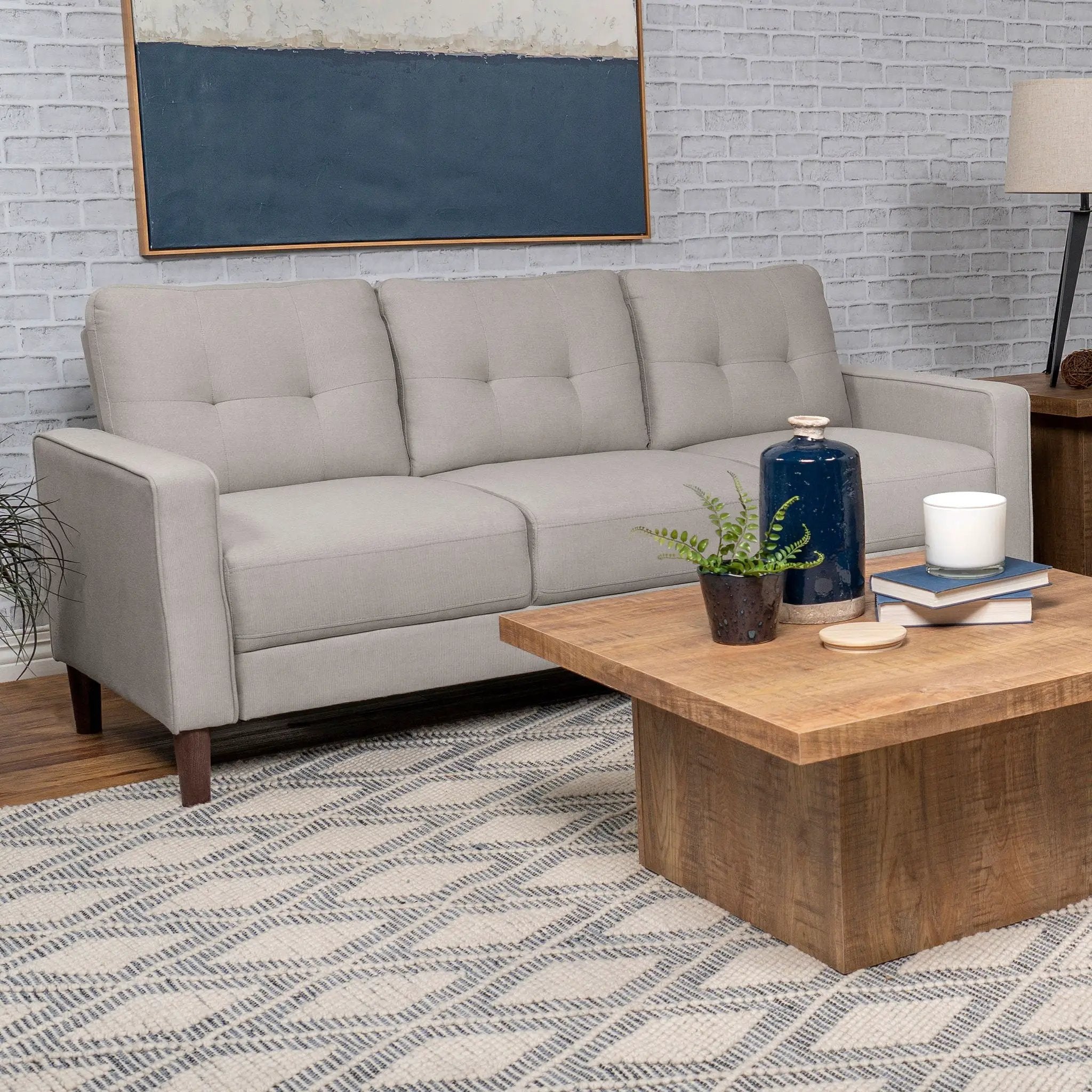 Bowen Upholstered Track Arm Tufted Sofa Beige by Unique Piece Furniture