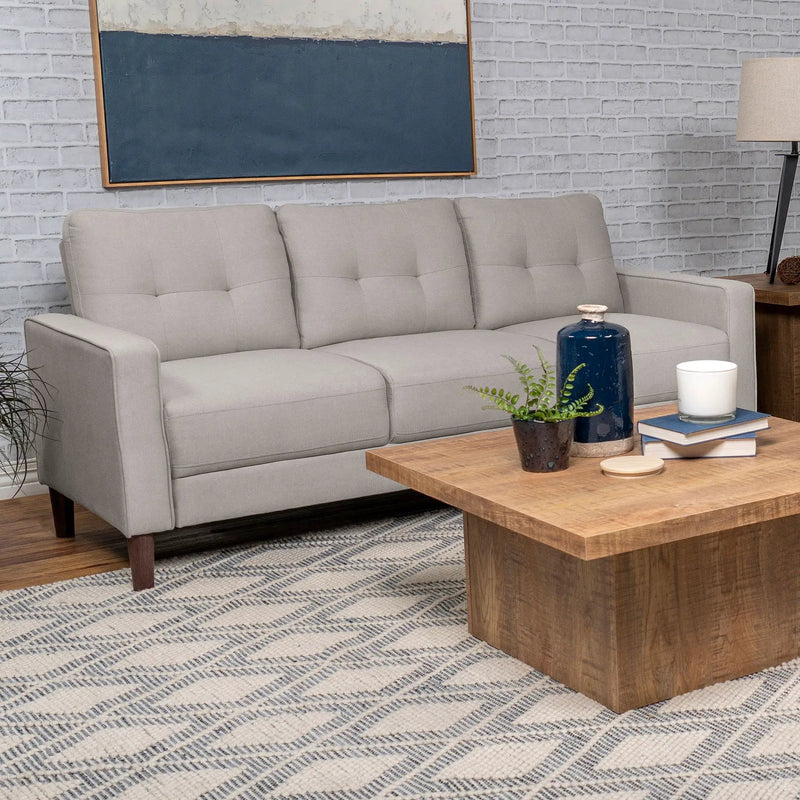 Bowen Upholstered Track Arm Tufted Sofa Beige by Unique Piece Furniture