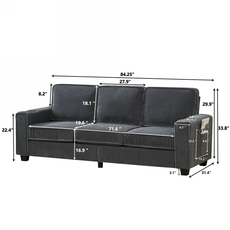 3 Seater Compact Sofa For Living Room by HouseOfZazla