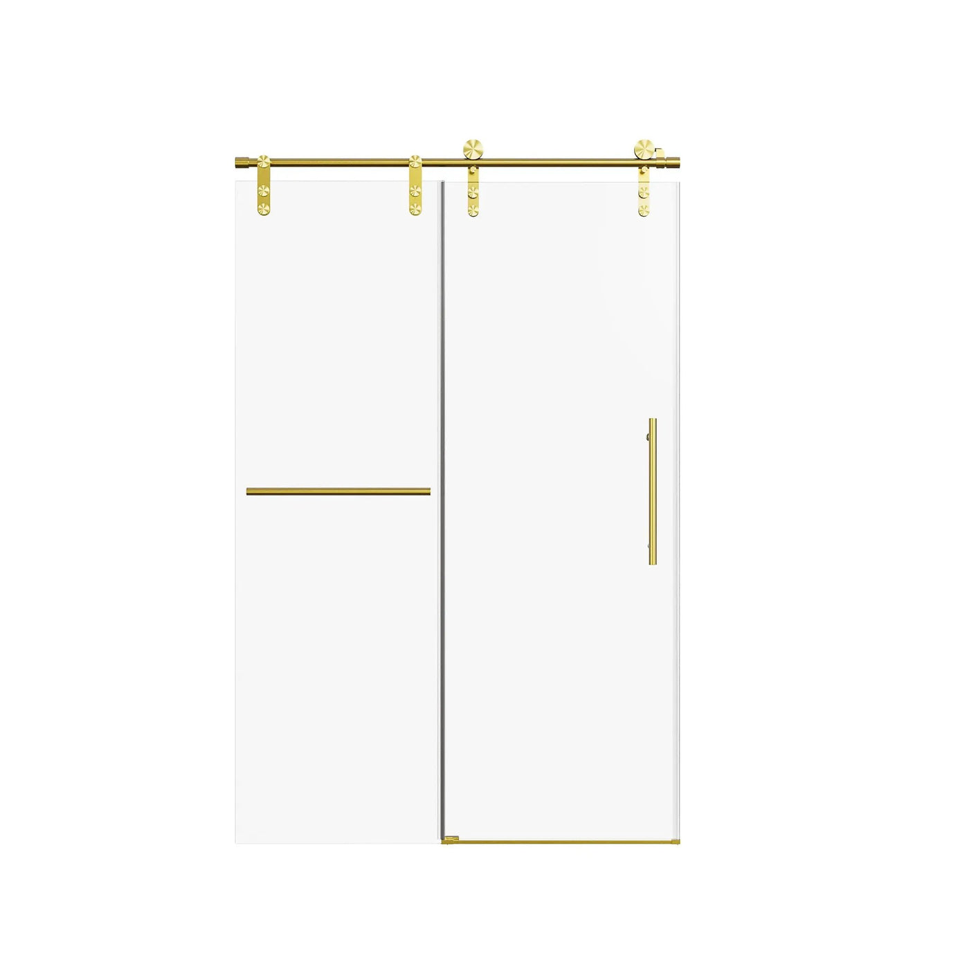 Frameless Single Sliding Shower Doors With Towel Rail & Handle by HouseOfZazla