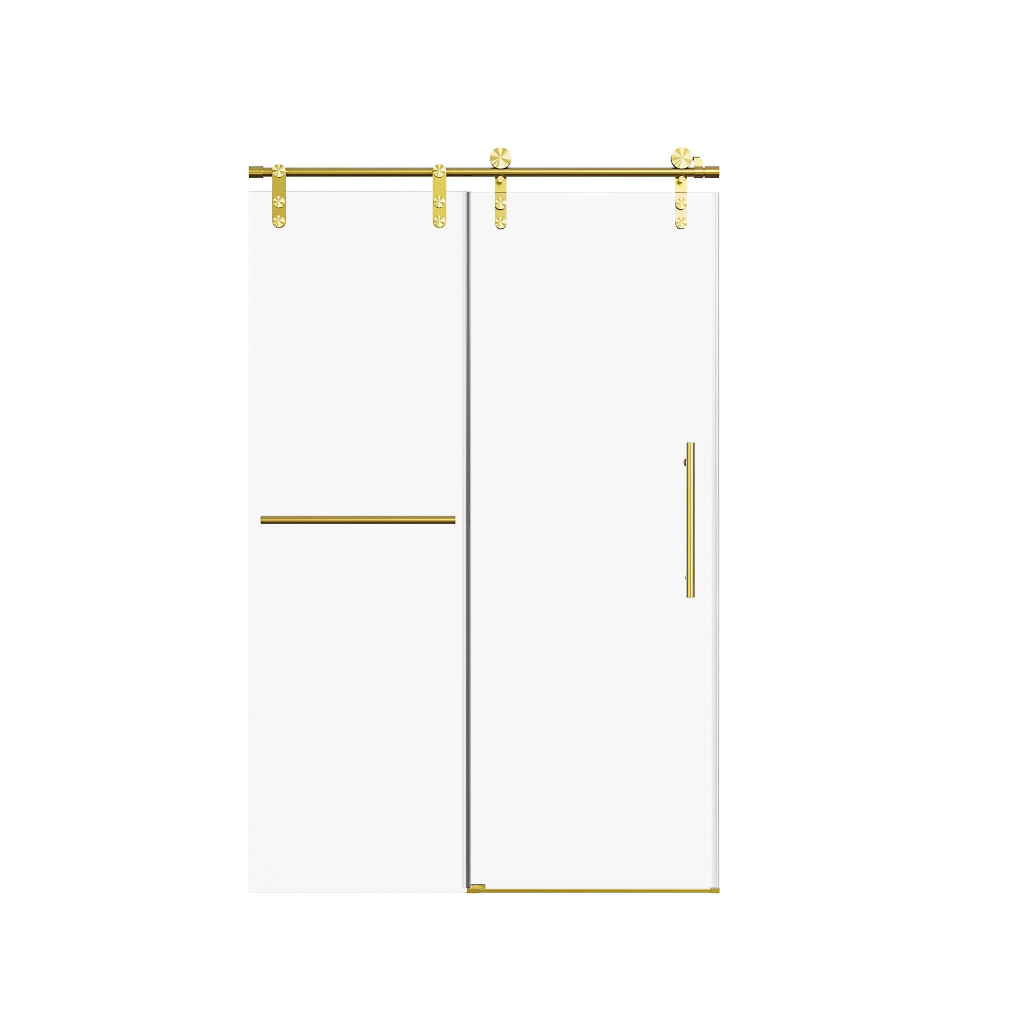Frameless Single Sliding Shower Doors With Towel Rail & Handle by HouseOfZazla