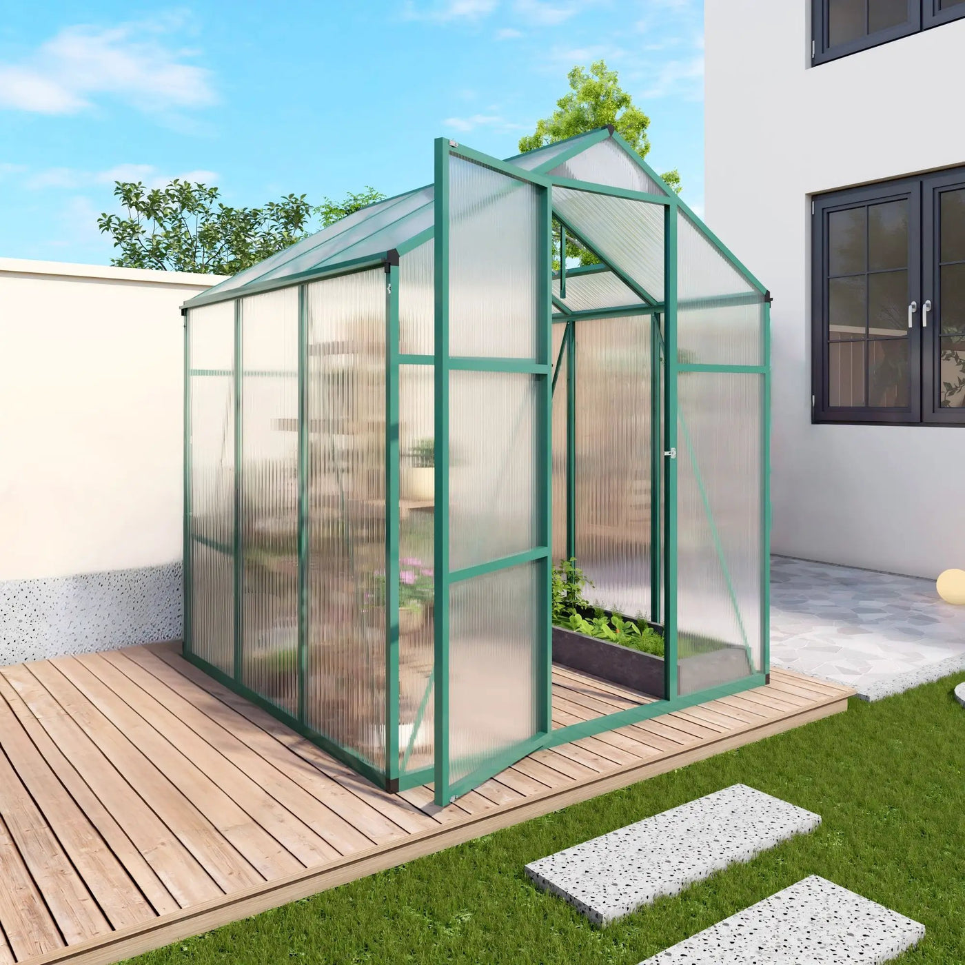 Polycarbonate Walk-In house, Raised Base For Outdoor In All Season by HouseOfZazla