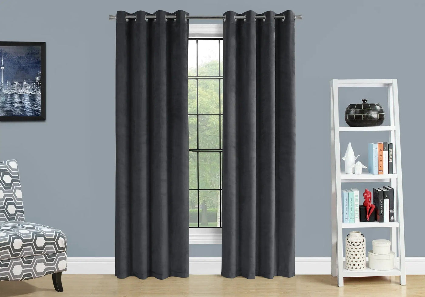 2 Pieces Set Room Darkening Curtain Panels with Grommet - Contemporary Style by HouseOfZazla