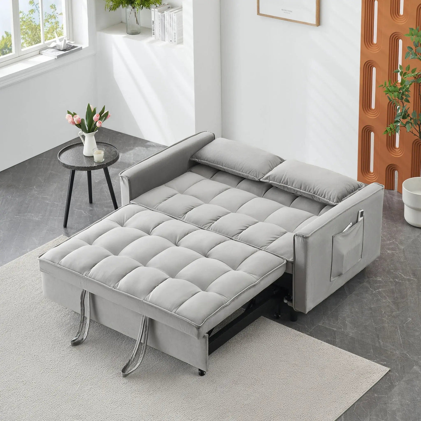 Sofa Bed With Pockets, 3 In 1 Convertible For Living Room by HouseOfZazla