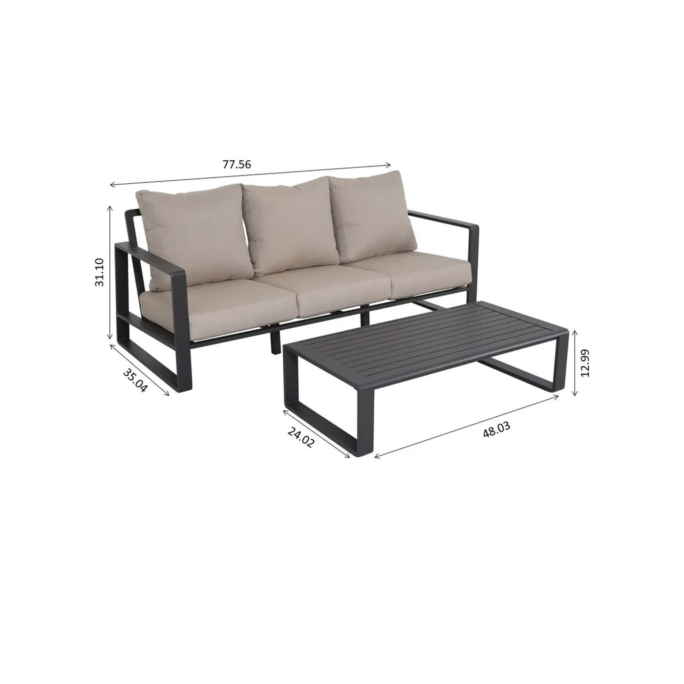 Durable Sofa With Rectangular Coffee Table by HouseOfZazla
