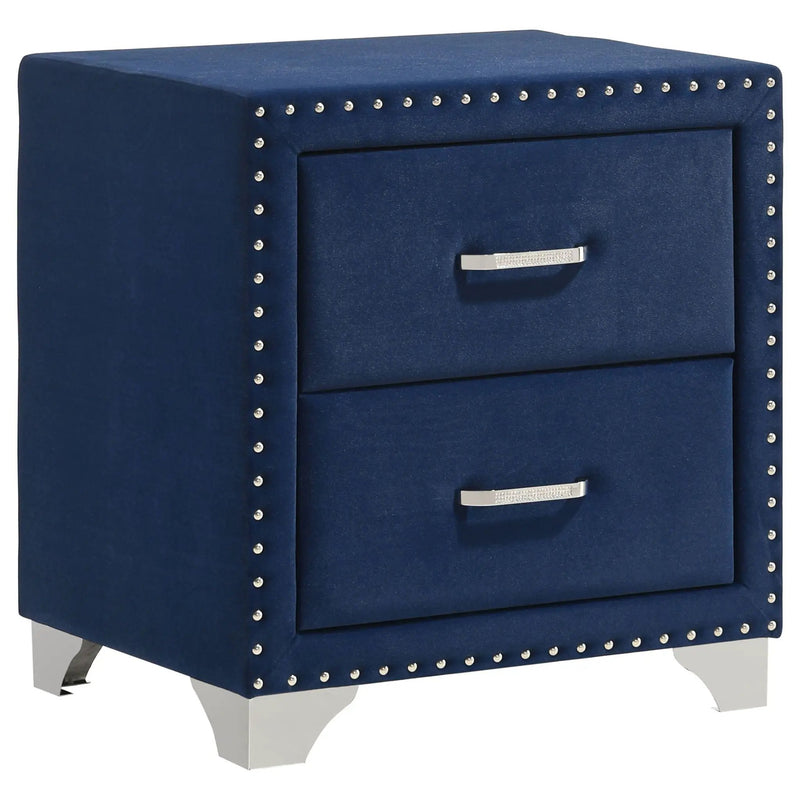 Melody Upholstered 2-drawer Nightstand Pacific Blue by Unique Piece Furniture