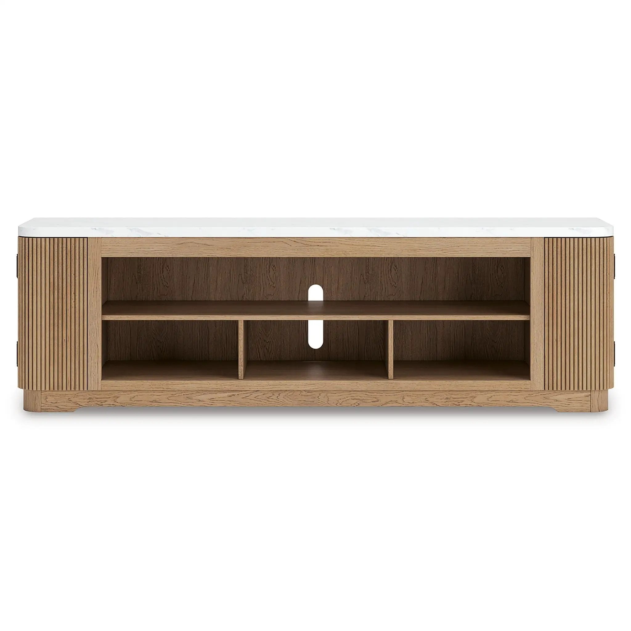 Camdill - XL TV Stand With Fireplace Option - Light Brown by Unique Piece Furniture
