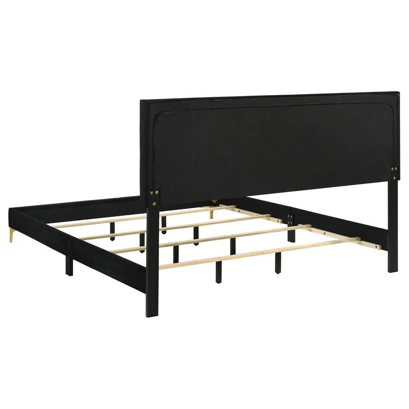 Kendall Upholstered Eastern King Panel Bed Black by Unique Piece Furniture