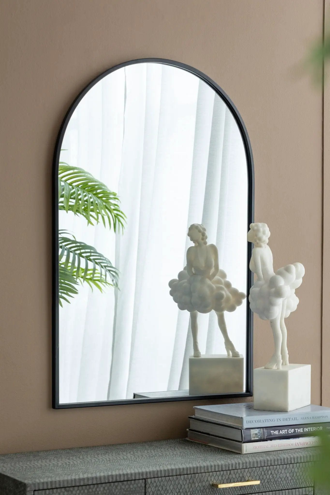 Arched Mirror With Metal Frame, Wall Mirror For Living Room Bedroom Entryway by HouseOfZazla