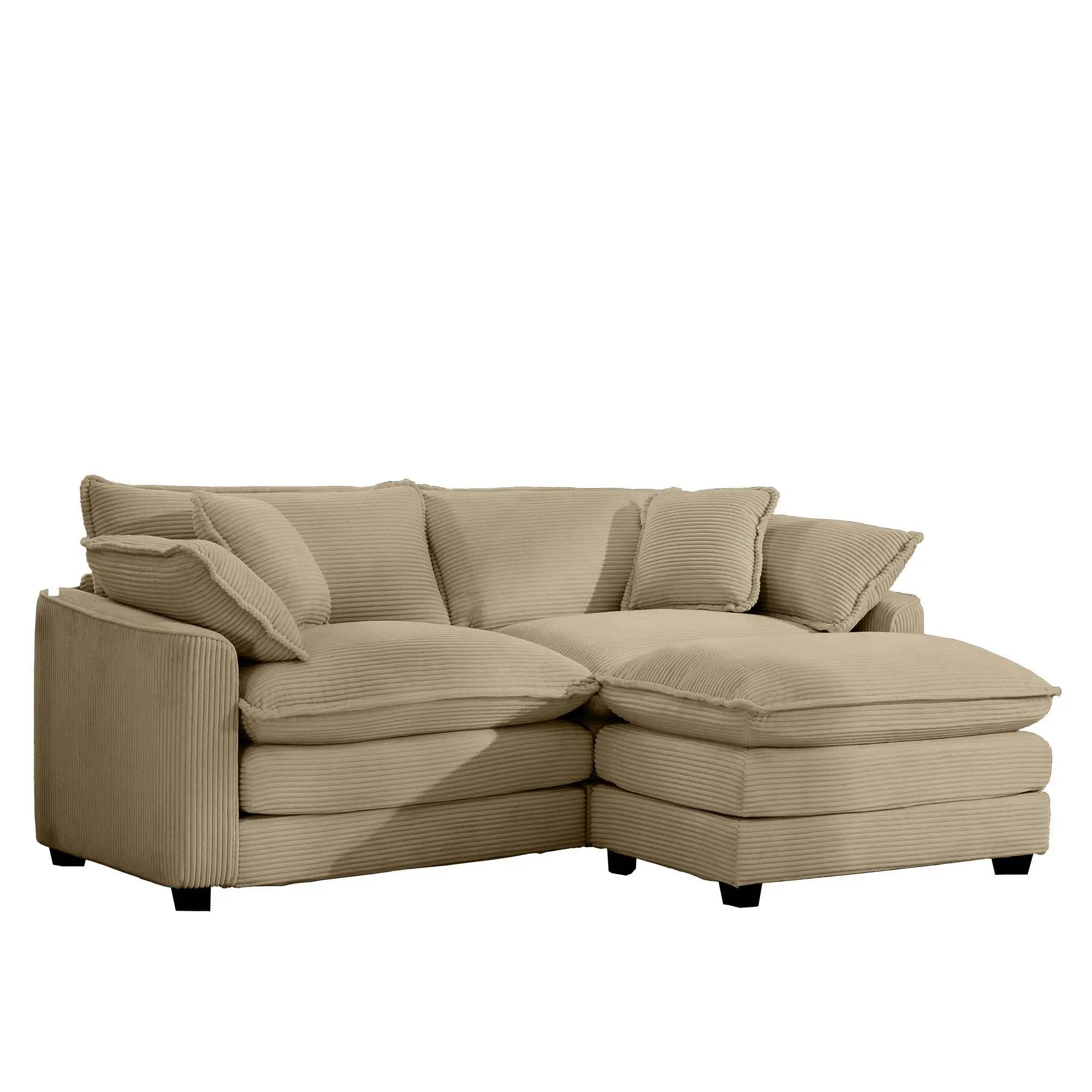 Modern Oversized Modular Cushion Sofa With Ottoman, Low Back, Deep Seating Sofa Set by Unique Piece Furniture