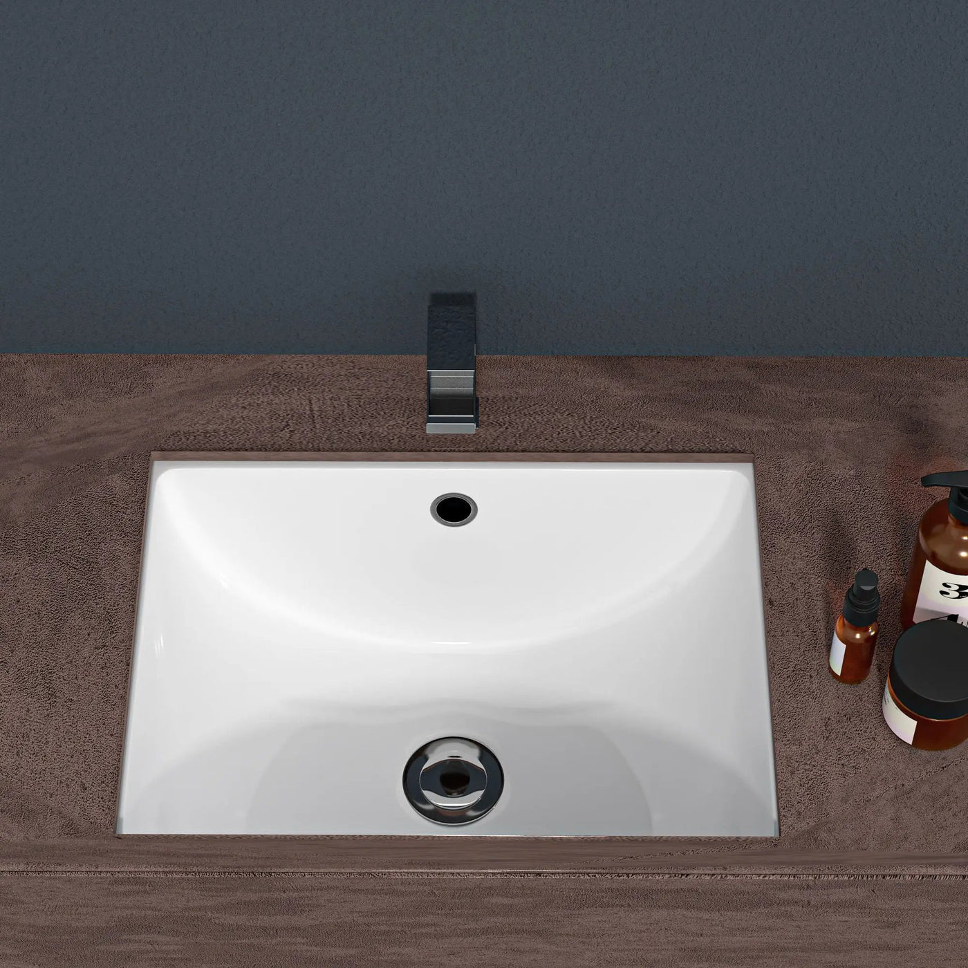 European Style Ceramic Rectangular Undermount Bathroom Sink With Overflow by HouseOfZazla