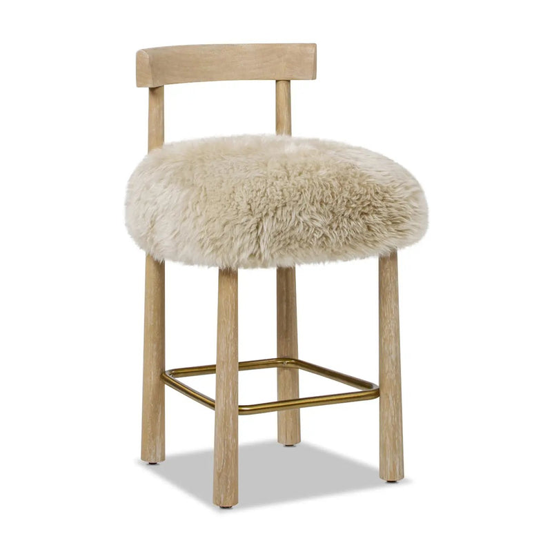 Arden 27.5 Genuine Fur Counter Height Bar Stool by HouseOfZazla
