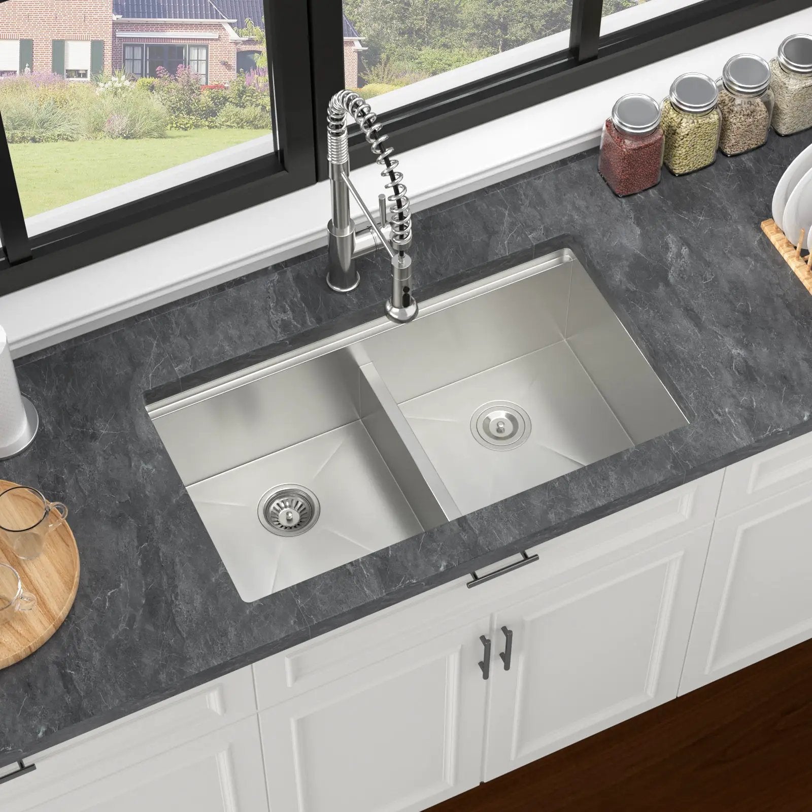 Double Bowl Undermount Kitchen Sink by HouseOfZazla