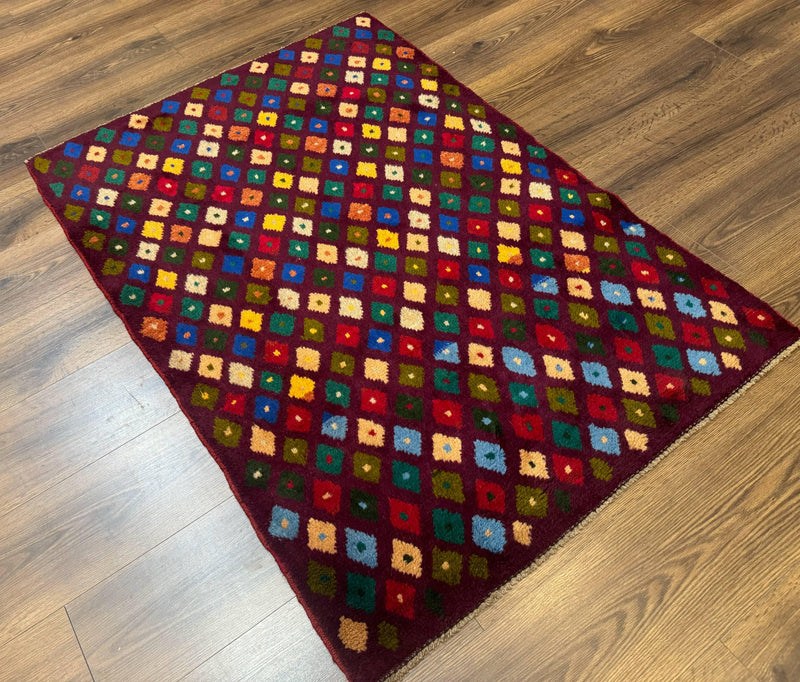 Balouch Rug 3x5, Afghan Rug, Purple-Maroon, Multicolor, Tribal Rug by Jewel Rugs