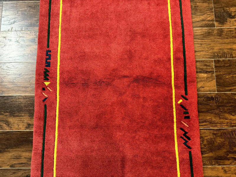 Indo Persian Gabbeh Rug 3x5, Red by Jewel Rugs