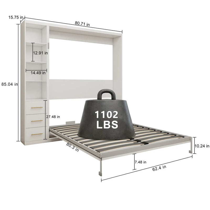 Folding Vertical Murphy Wall Bed by HouseOfZazla