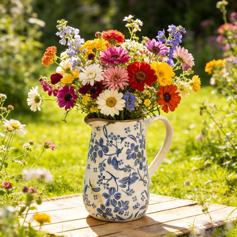 Ceramic Pitcher Vase With Handle by HouseOfZazla