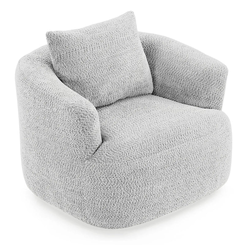 360° Swivel Barrel Sofa Chair With Throw Pillow, Upholstered Accent Chair by HouseOfZazla