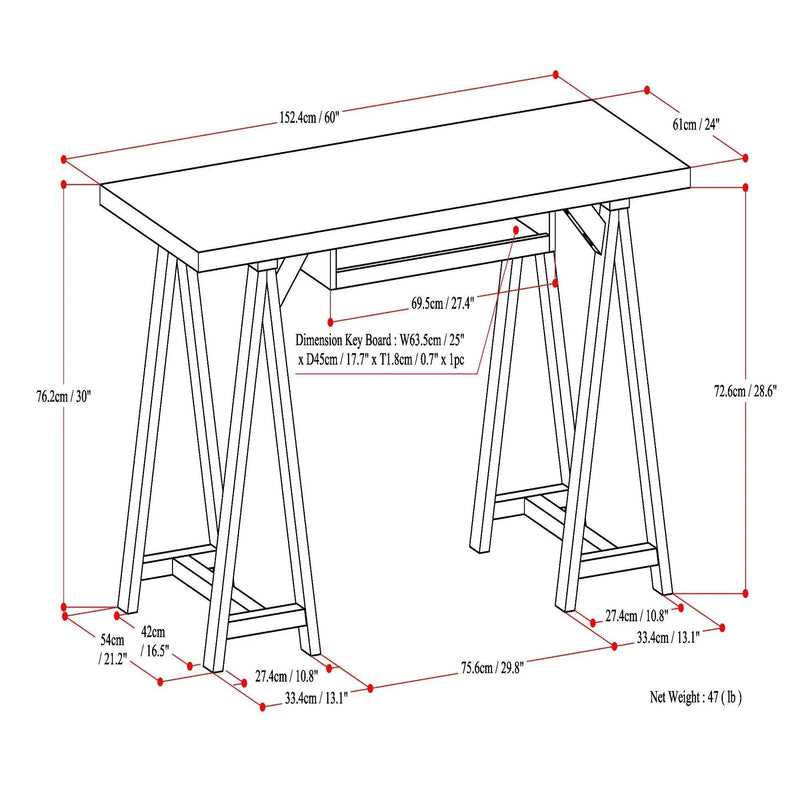 Sawhorse - Handcrafted Desk by Unique Piece Furniture