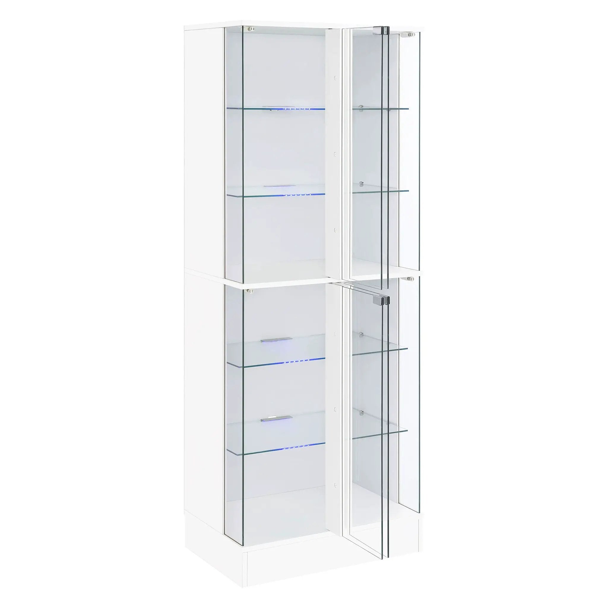 Cabra 4-door LED Curio Display Cabinet White High Gloss by Unique Piece Furniture