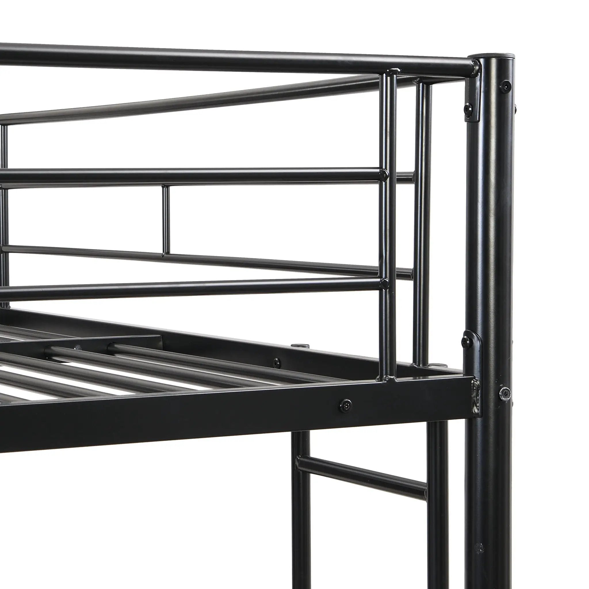 Modern Metal Bunk Bed, Full Over Full, No Box Spring Needed - Black by HouseOfZazla