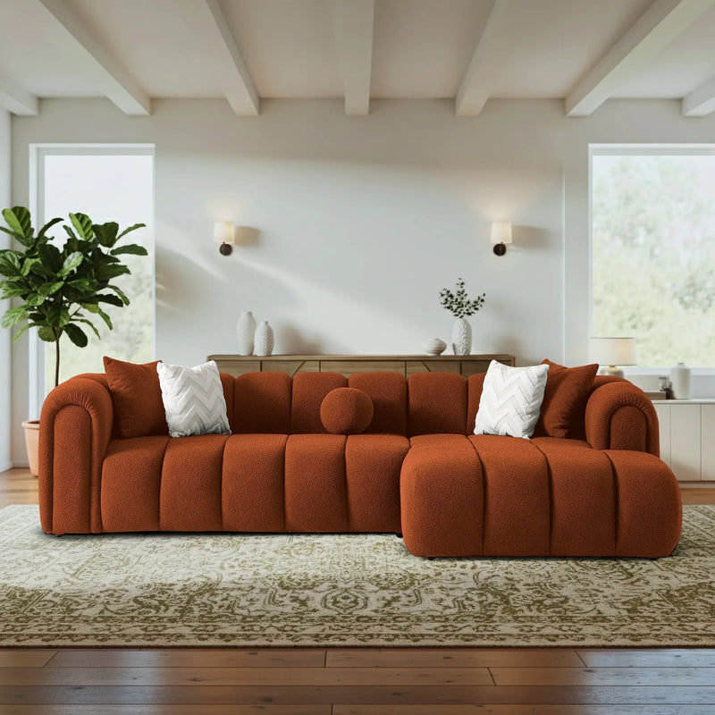 Beatrice Modern Tufted Sectional - Burnt by HouseOfZazla