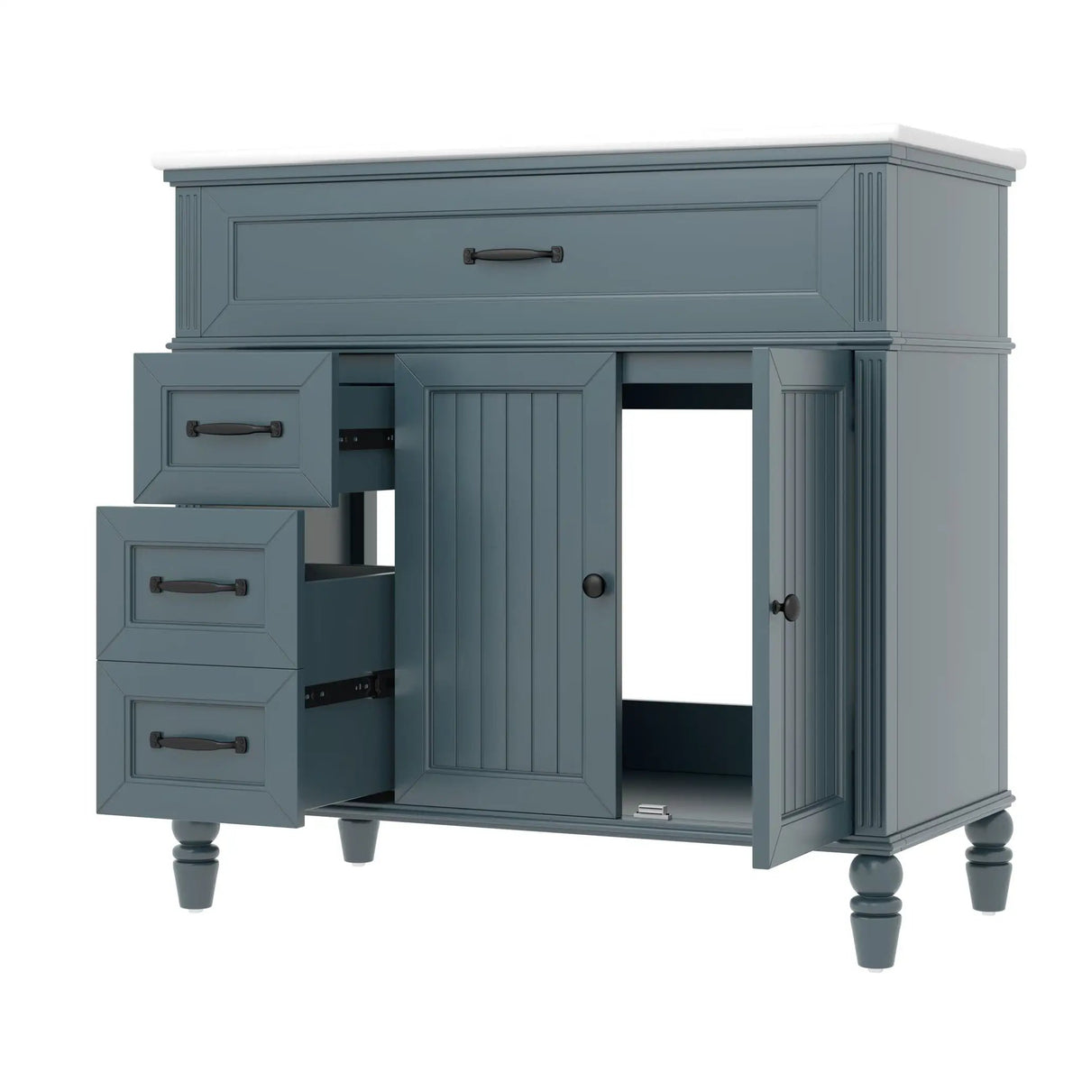 Bathroom Vanity With Sink, 2 Doors 2 Drawers, Freestanding Design by HouseOfZazla