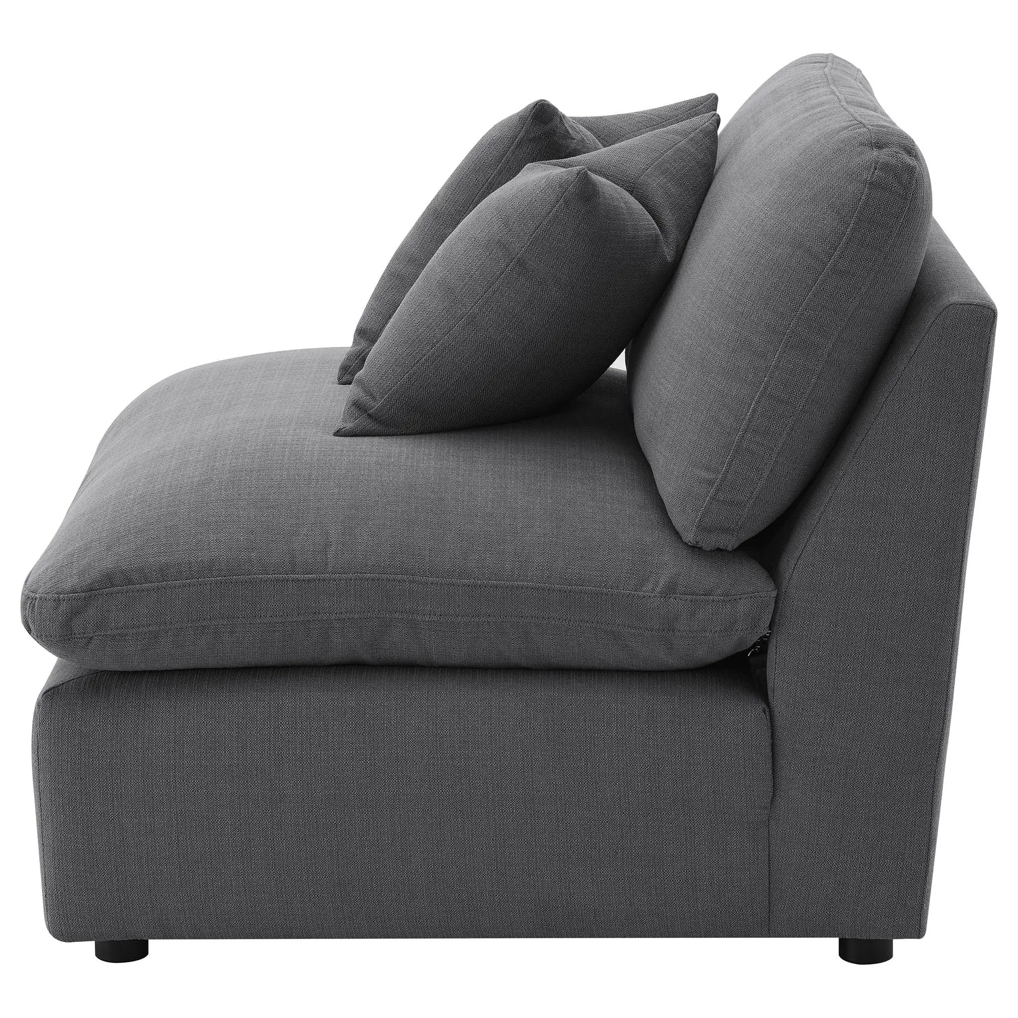Hobson Upholstered Armless Chair Charcoal by Unique Piece Furniture