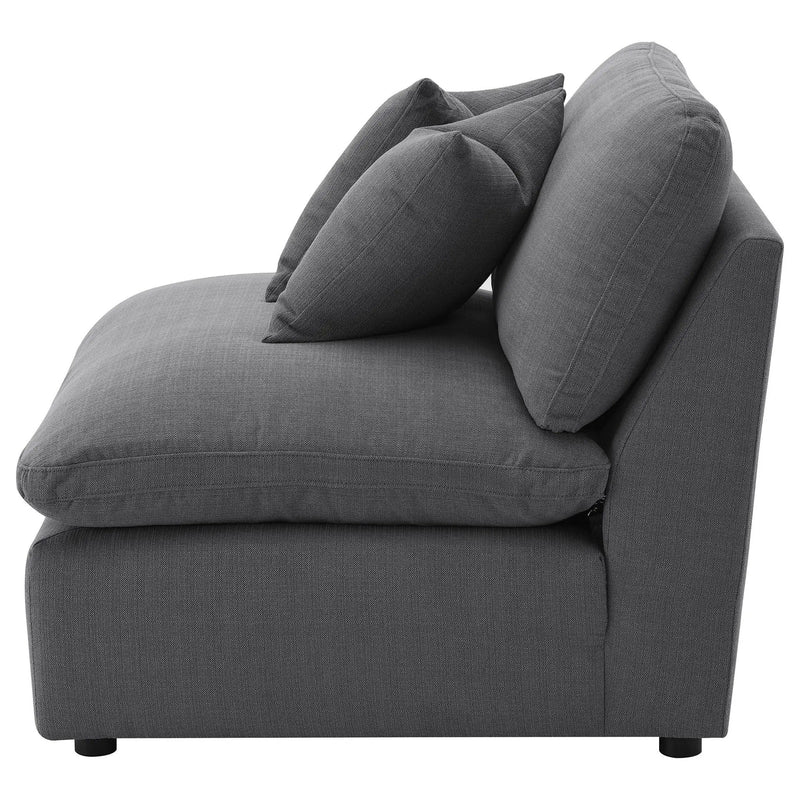 Hobson Upholstered Armless Chair Charcoal by Unique Piece Furniture