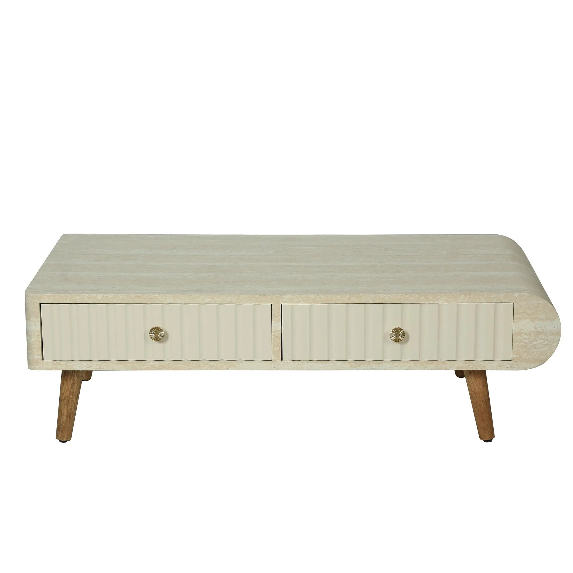 Coffee Table with Veneered Faux Marble Tabletop by HouseOfZazla