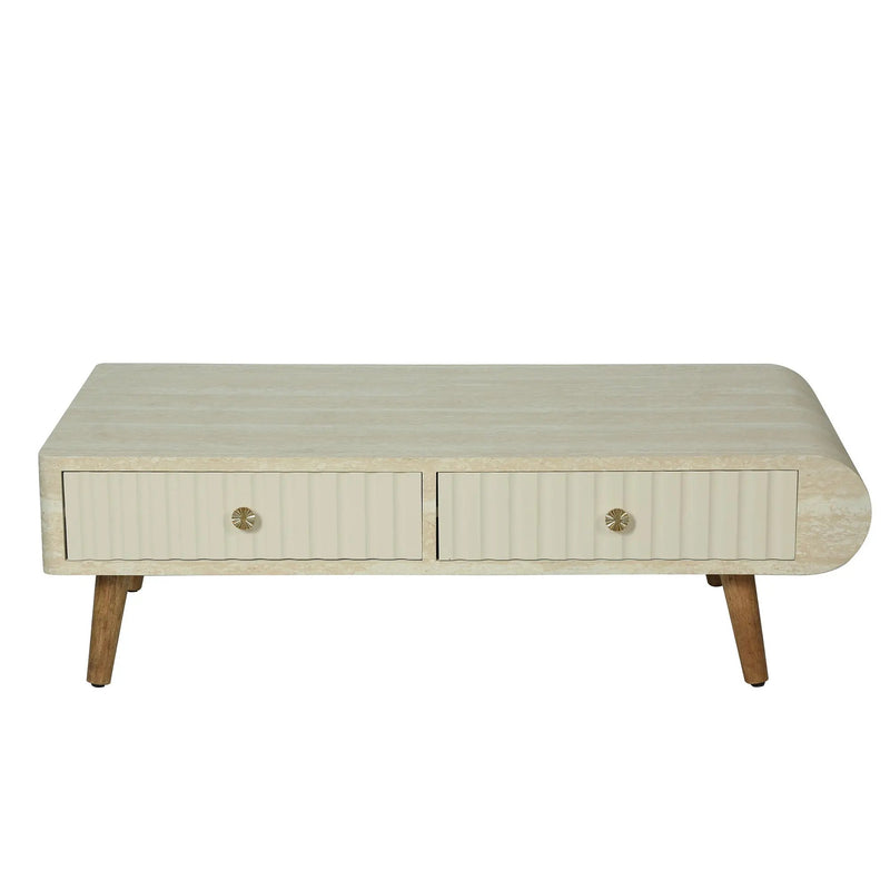 Coffee Table with Veneered Faux Marble Tabletop by HouseOfZazla