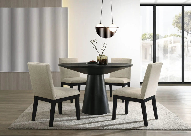 Jasper - Contemporary Round Dining Table With Finish Chairs by Unique Piece Furniture