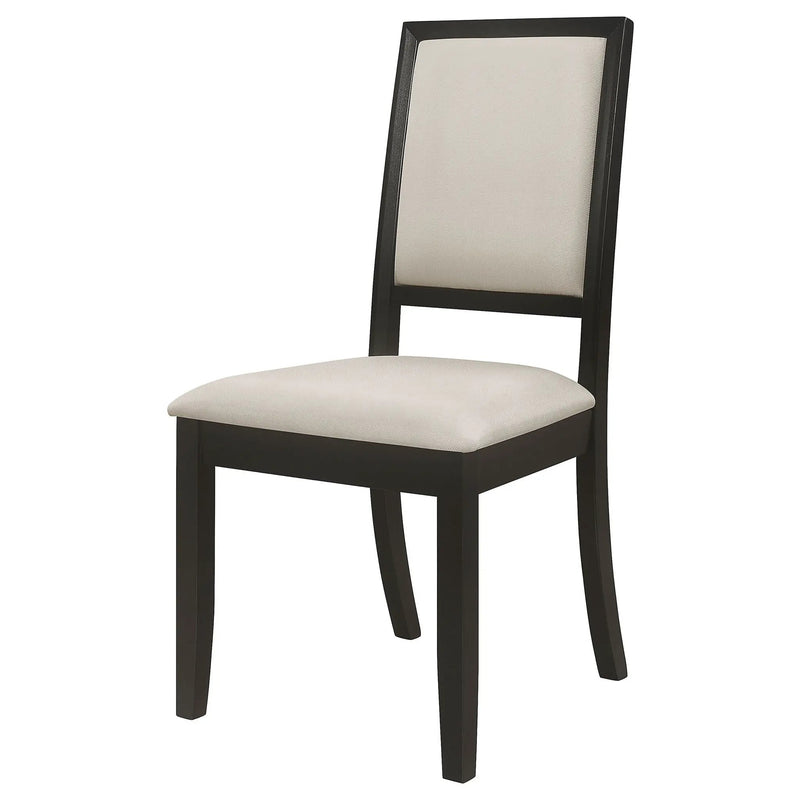 Louise Upholstered Wood Dining Side Chair Black (Set of 2) by Unique Piece Furniture