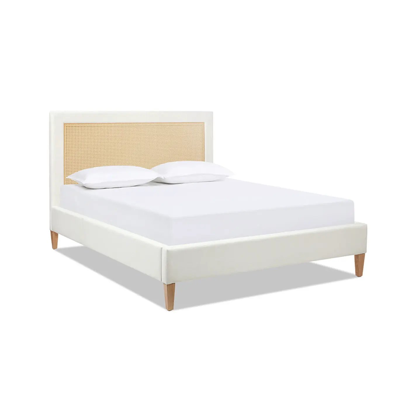 Haley - Upholstered Cane Back Platform Bed by Unique Piece Furniture