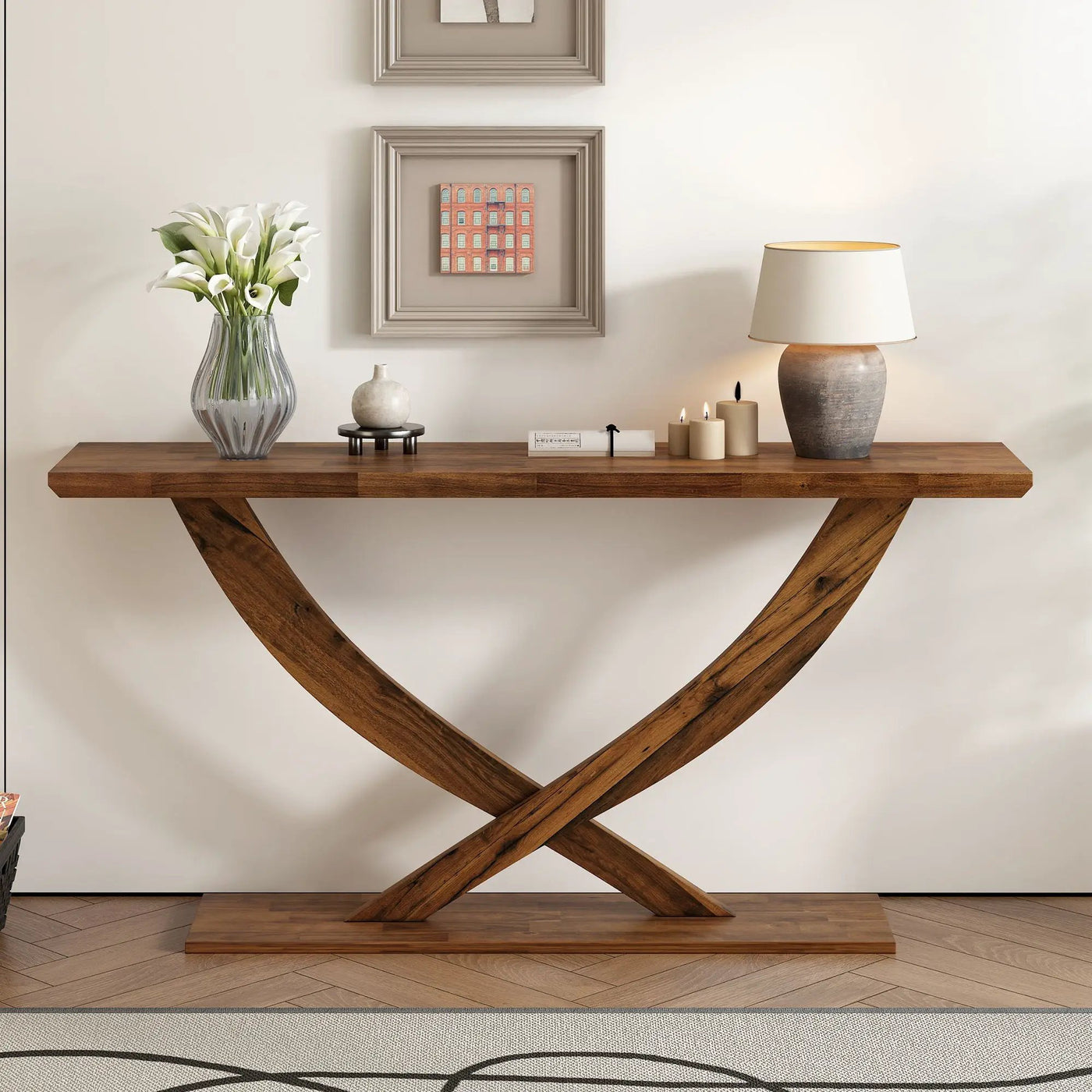 Console Table With Cross Leg Base and Reinforced Support Plate by HouseOfZazla