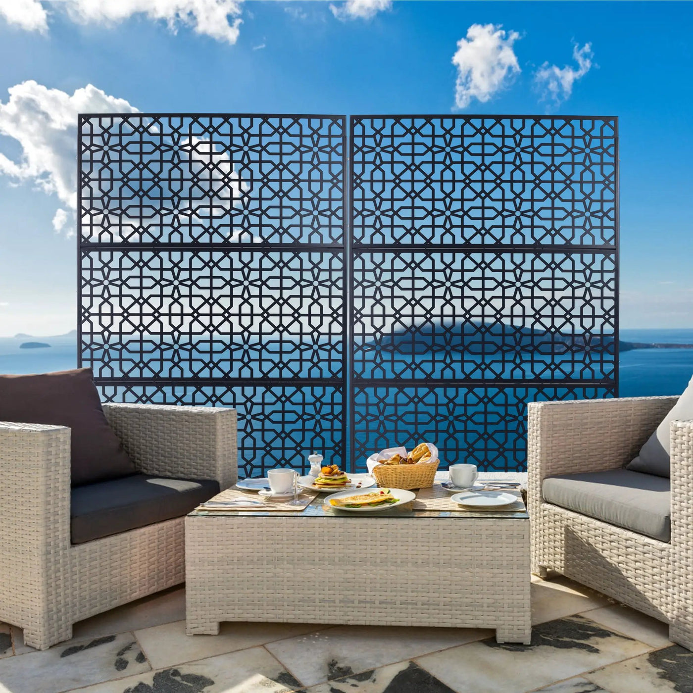 Outdoor & Indoor Metal Freestanding Decorative Privacy Screen by HouseOfZazla