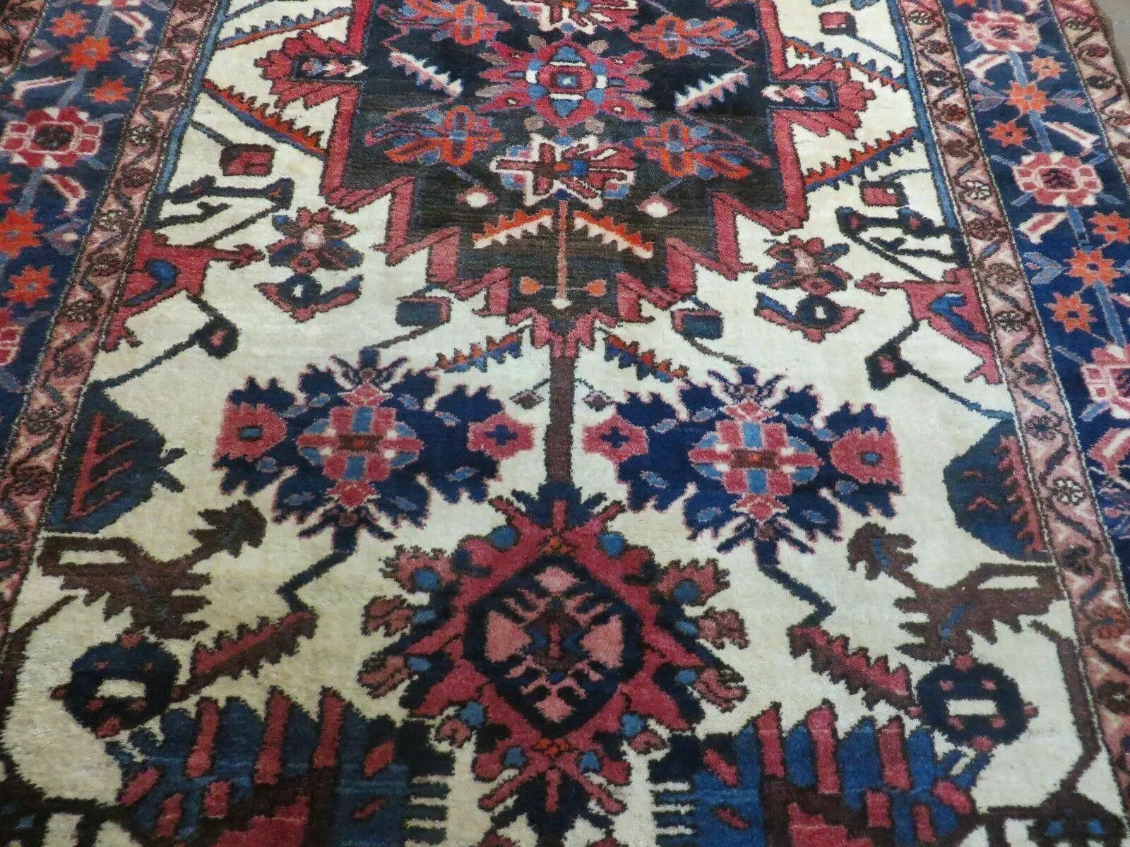 5.5' X 10.5' Antique Handmade Indian Floral Oriental Wool Rug Tribal Veg Dye Nice by Jewel Rugs