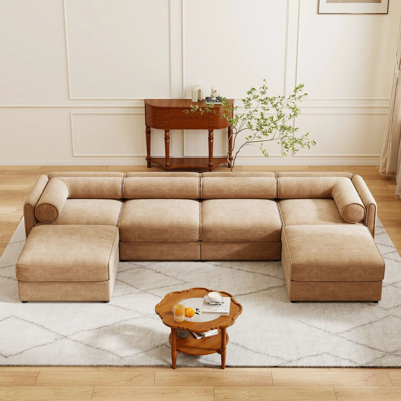 Contemporary Elegant Sofa With Storage And Ottoman by Unique Piece Furniture