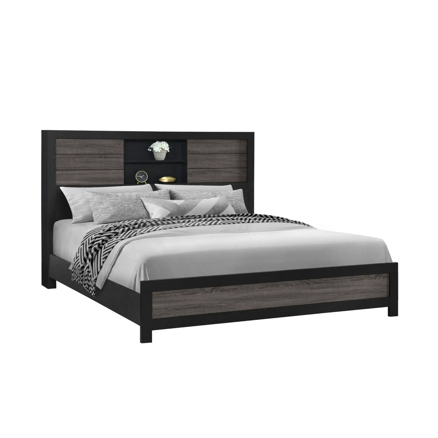 Soluto - Bed With Bookcase Headboard by Unique Piece Furniture