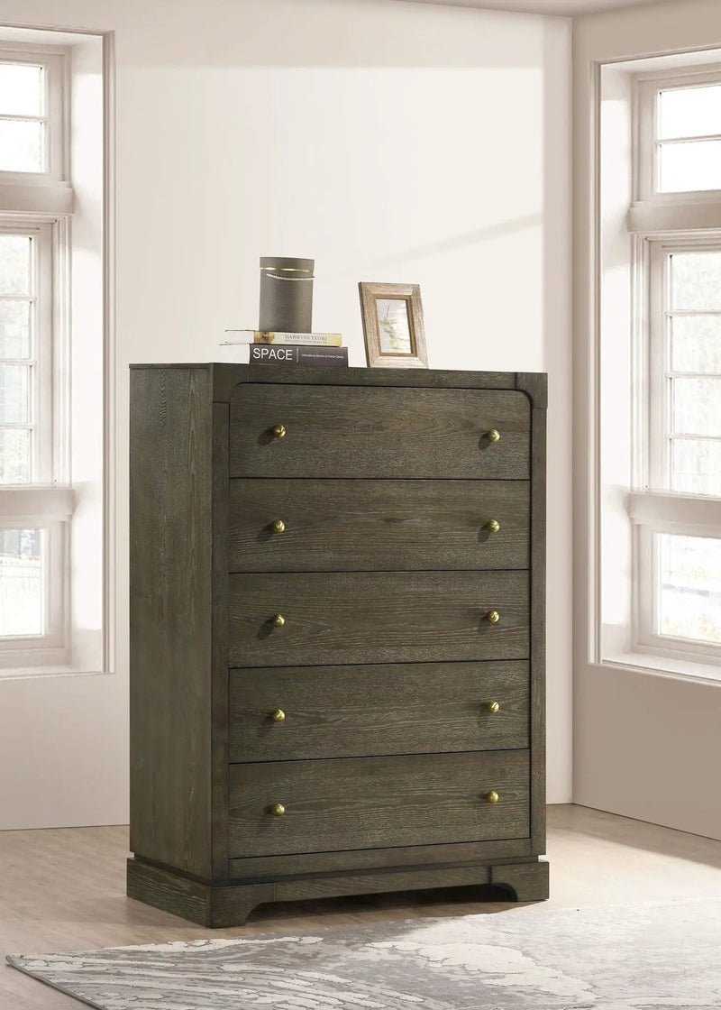 Gran Park 5-drawer Bedroom Chest of Drawers Dark Cocoa by Unique Piece Furniture