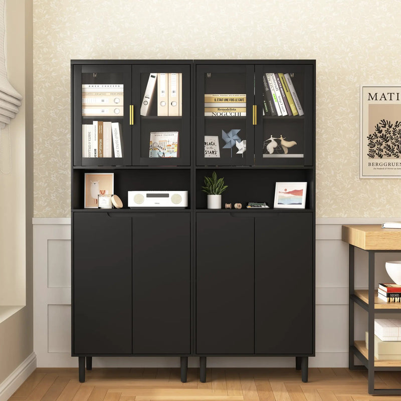 Tempered Glass Door Tall Storage Bookcase by HouseOfZazla