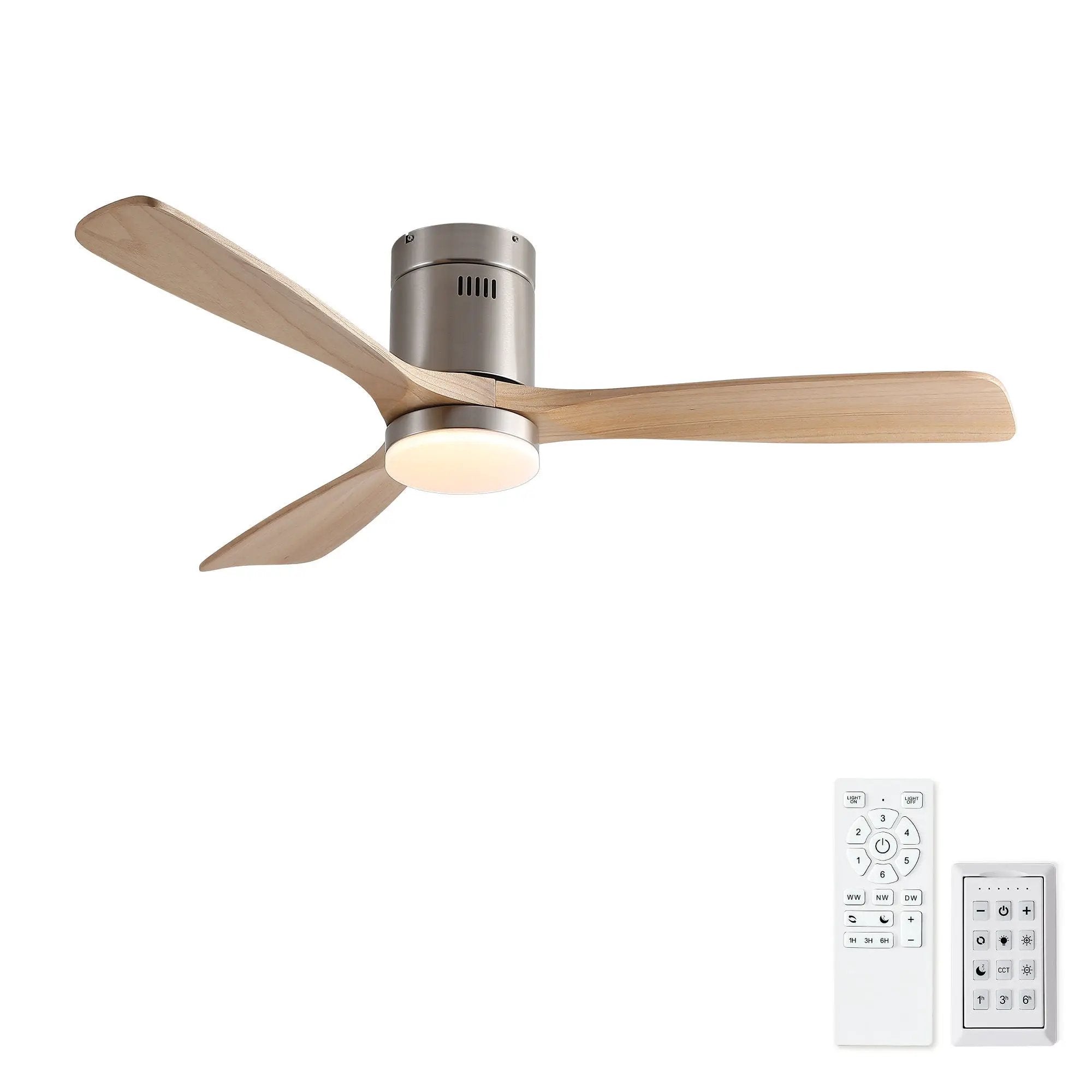 Low Profile Flush Mount Intergrated LED Ceiling Fan With Light And Silent Reversible Motor by Unique Piece Furniture
