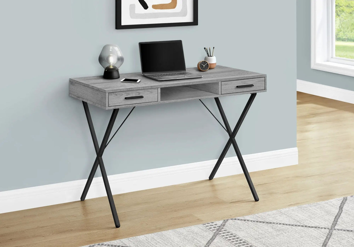 Contemporary Computer Desk with Storage Drawers by HouseOfZazla