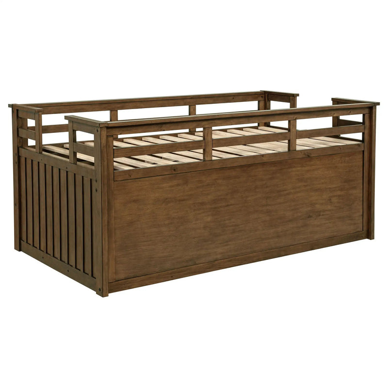Carlsbad Wood Twin Captains Bed With Trundle Medium Brown by Unique Piece Furniture