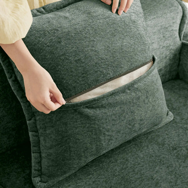 Armless Sofa Velvet-Green, photo 2 of 9
